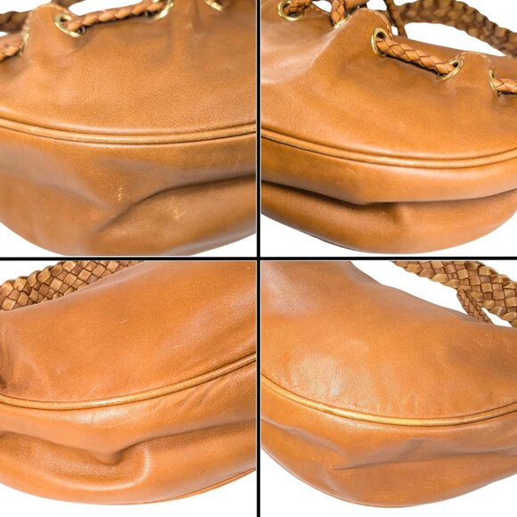 Michael Kors Nolita Tan Leather Braided Hobo Zip Boho Festival Shoulder Bag - Picture 6 of 9